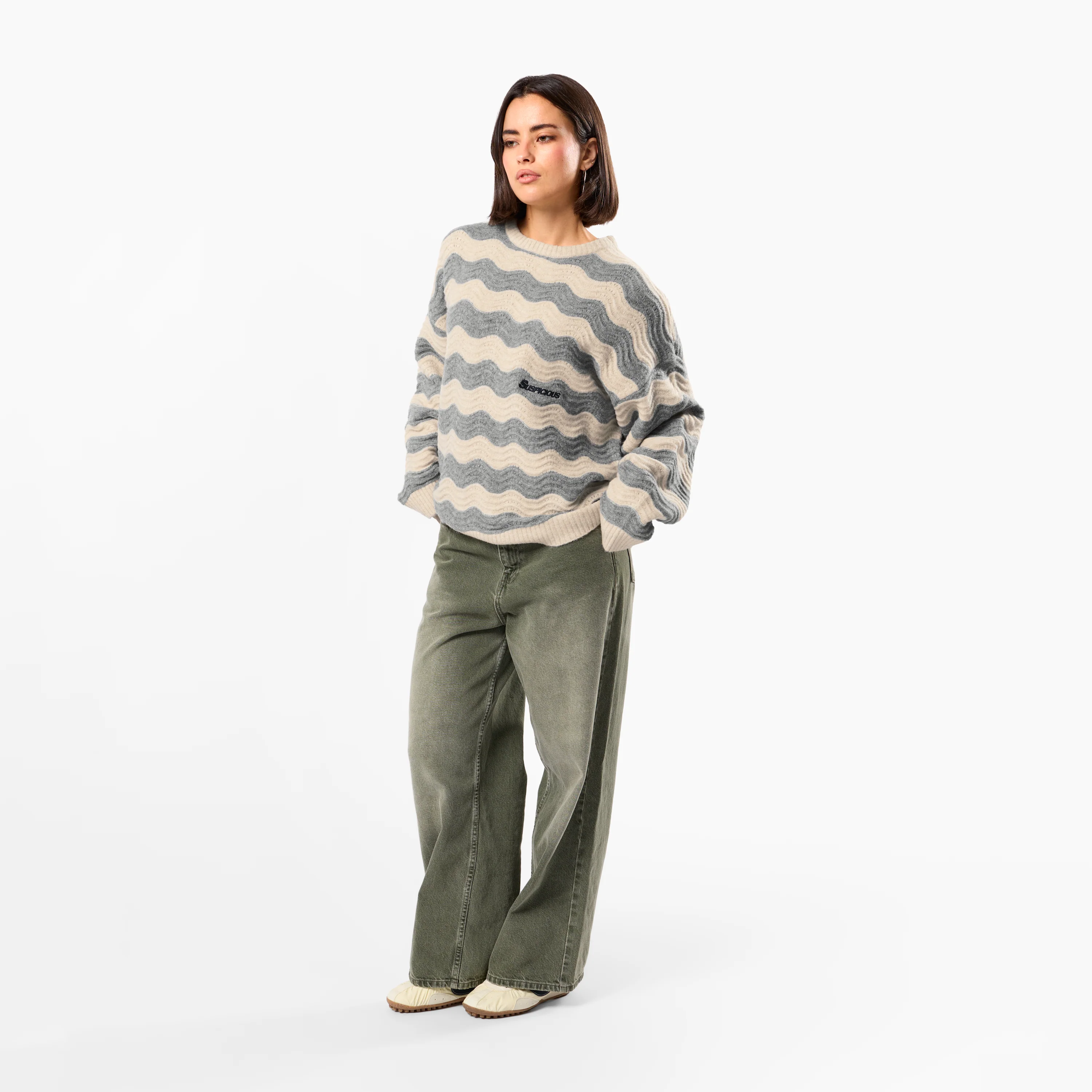 Winter3 / Essentials Knitted Wavy Sweat - Dune - Image 8