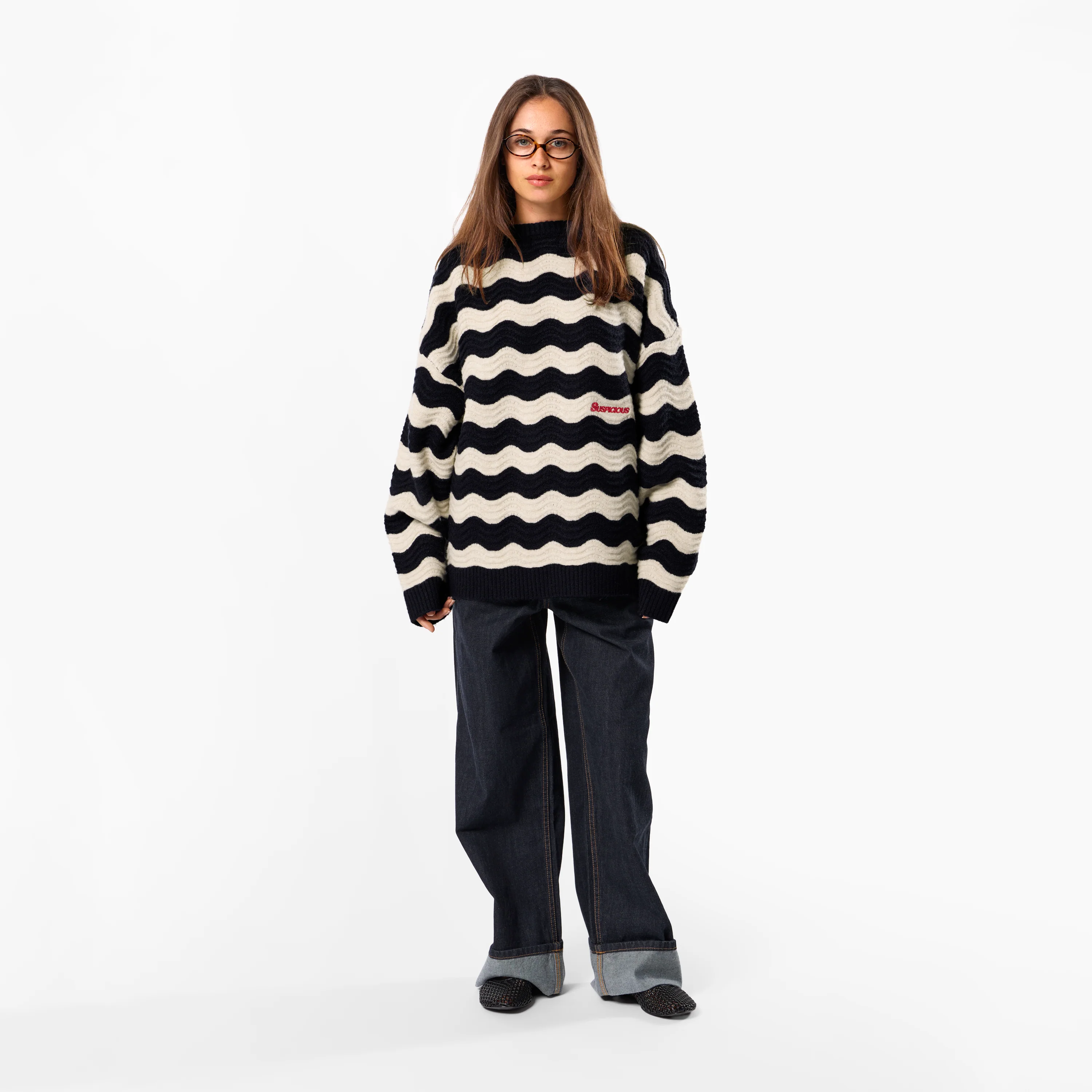 Winter3 / Essentials Knitted Wavy Sweat - Nightfall - Image 3