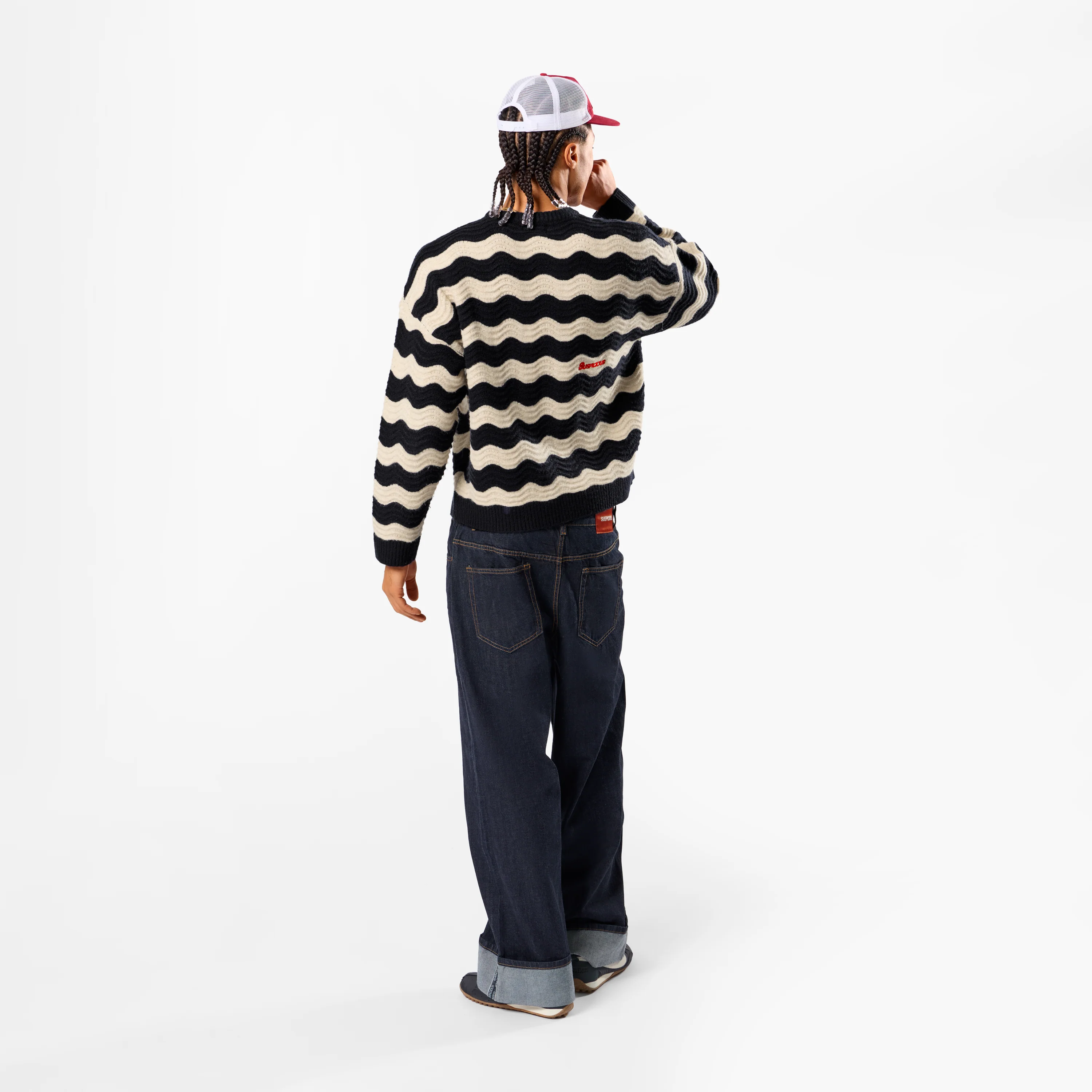 Winter3 / Essentials Knitted Wavy Sweat - Nightfall - Image 4