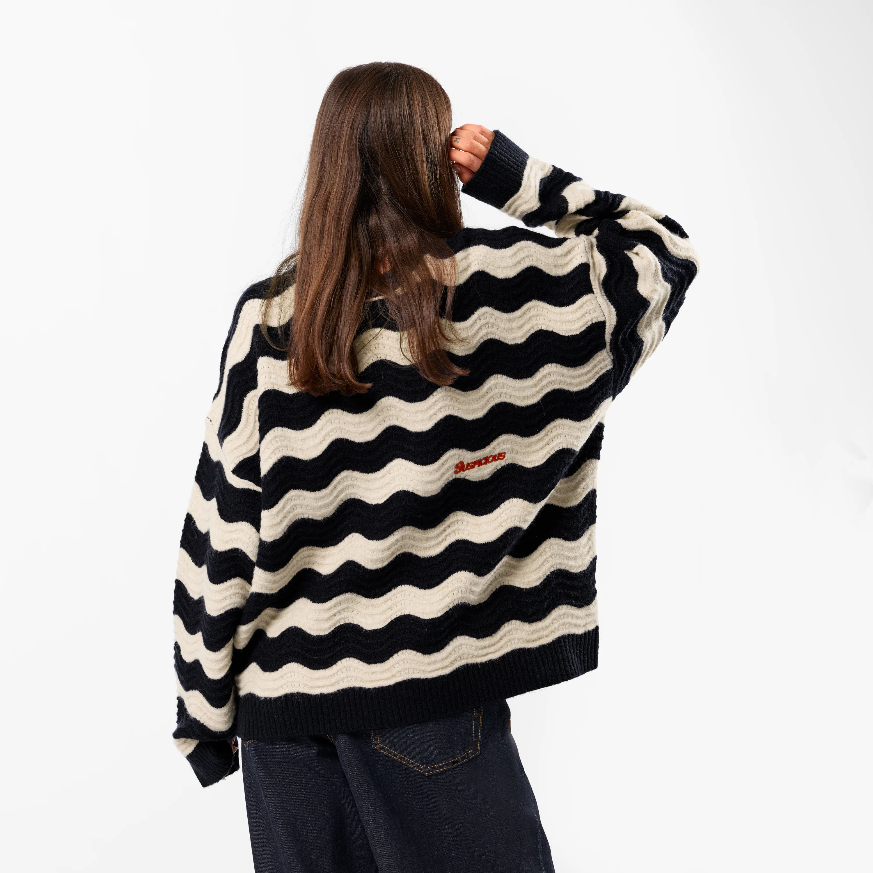 Winter3 / Essentials Knitted Wavy Sweat - Nightfall - Image 6