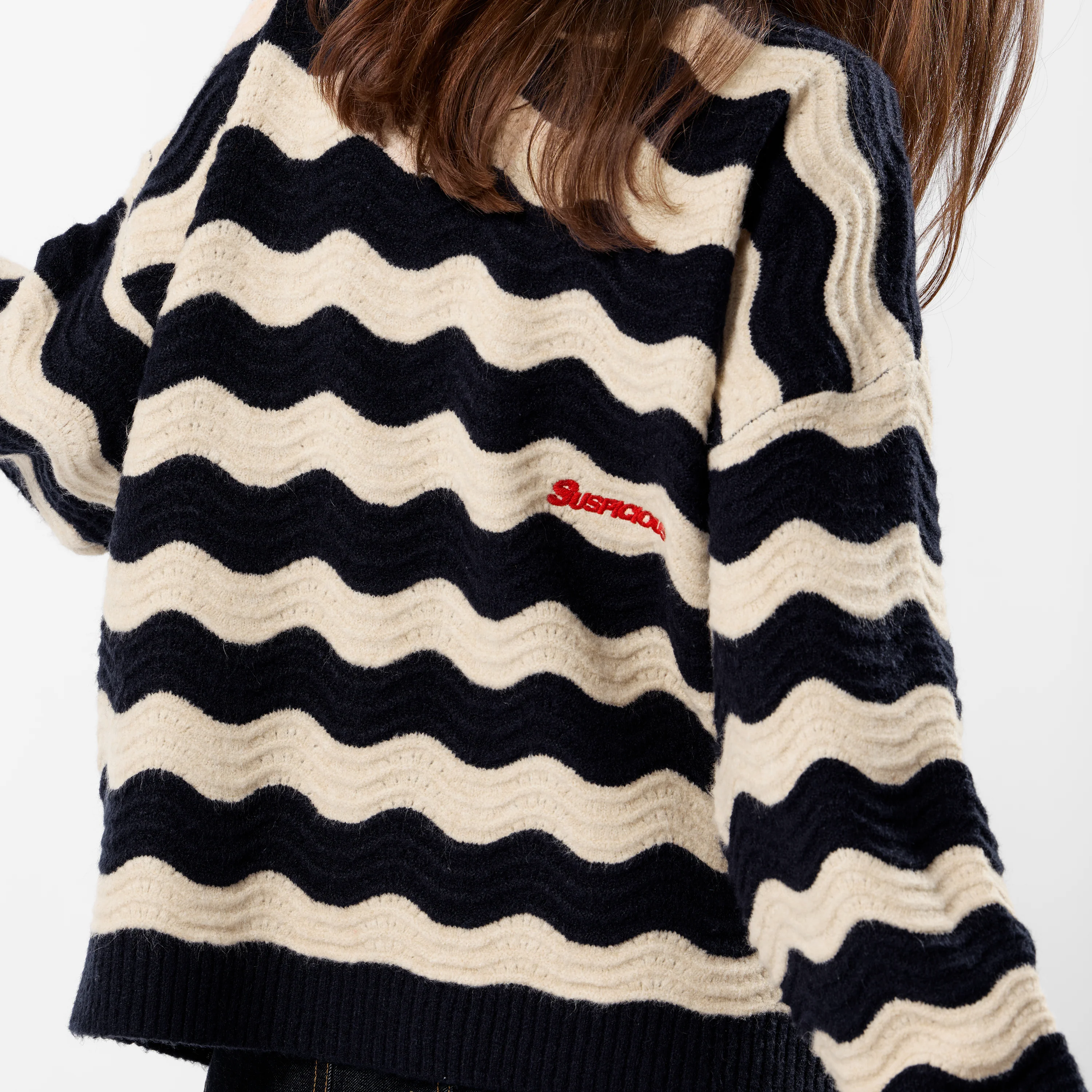 Winter3 / Essentials Knitted Wavy Sweat - Nightfall - Image 7