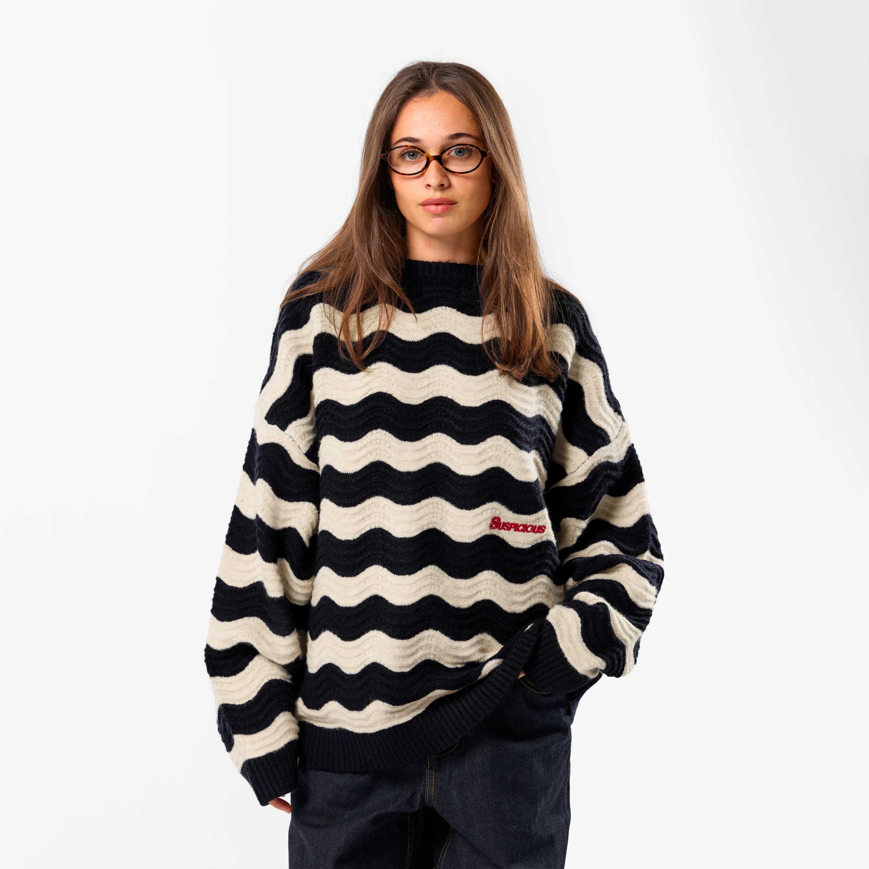 Winter3 / Essentials Knitted Wavy Sweat - Nightfall - Image 8