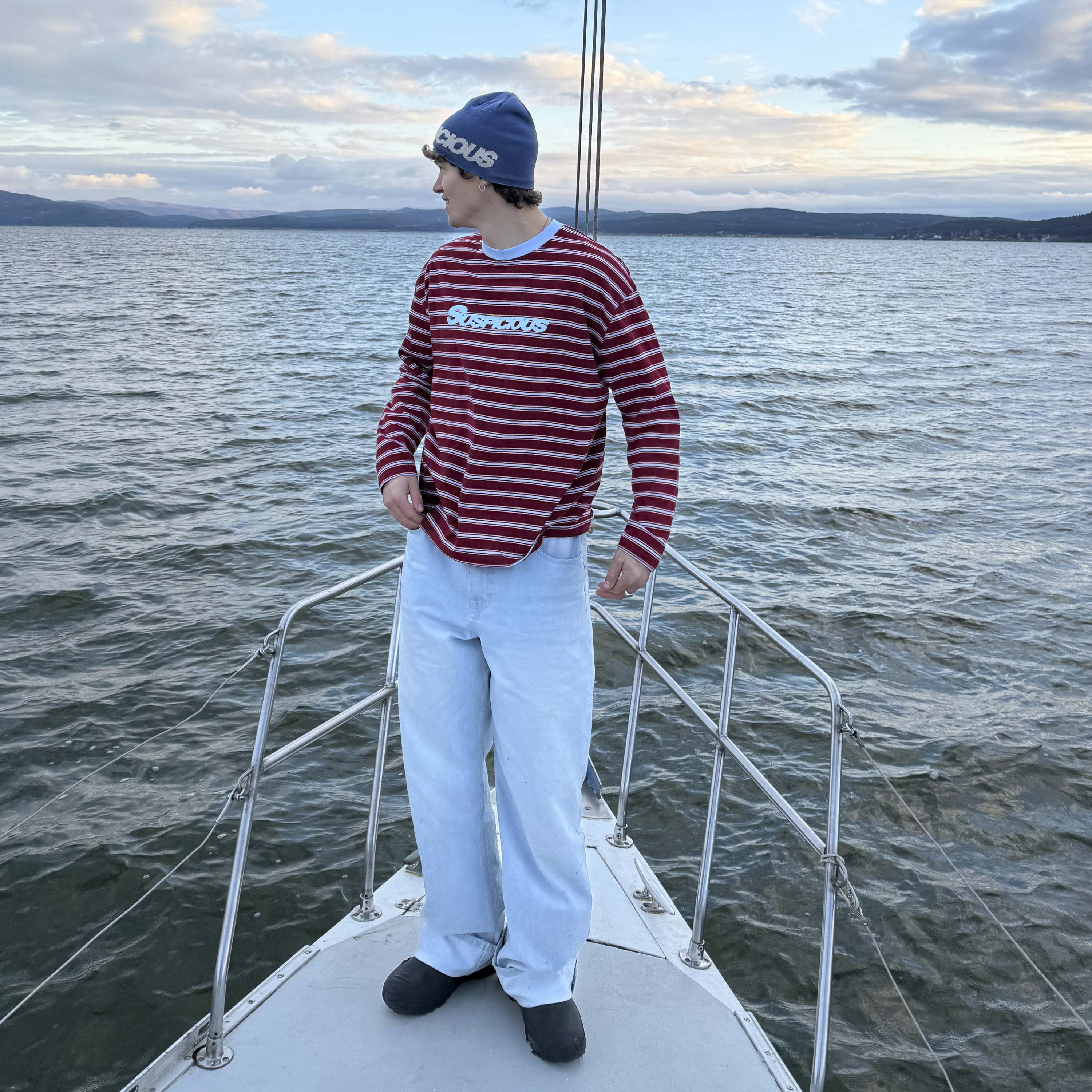 Winter3 / Flow Striped Longsleeve - Red & Blue - Image 10