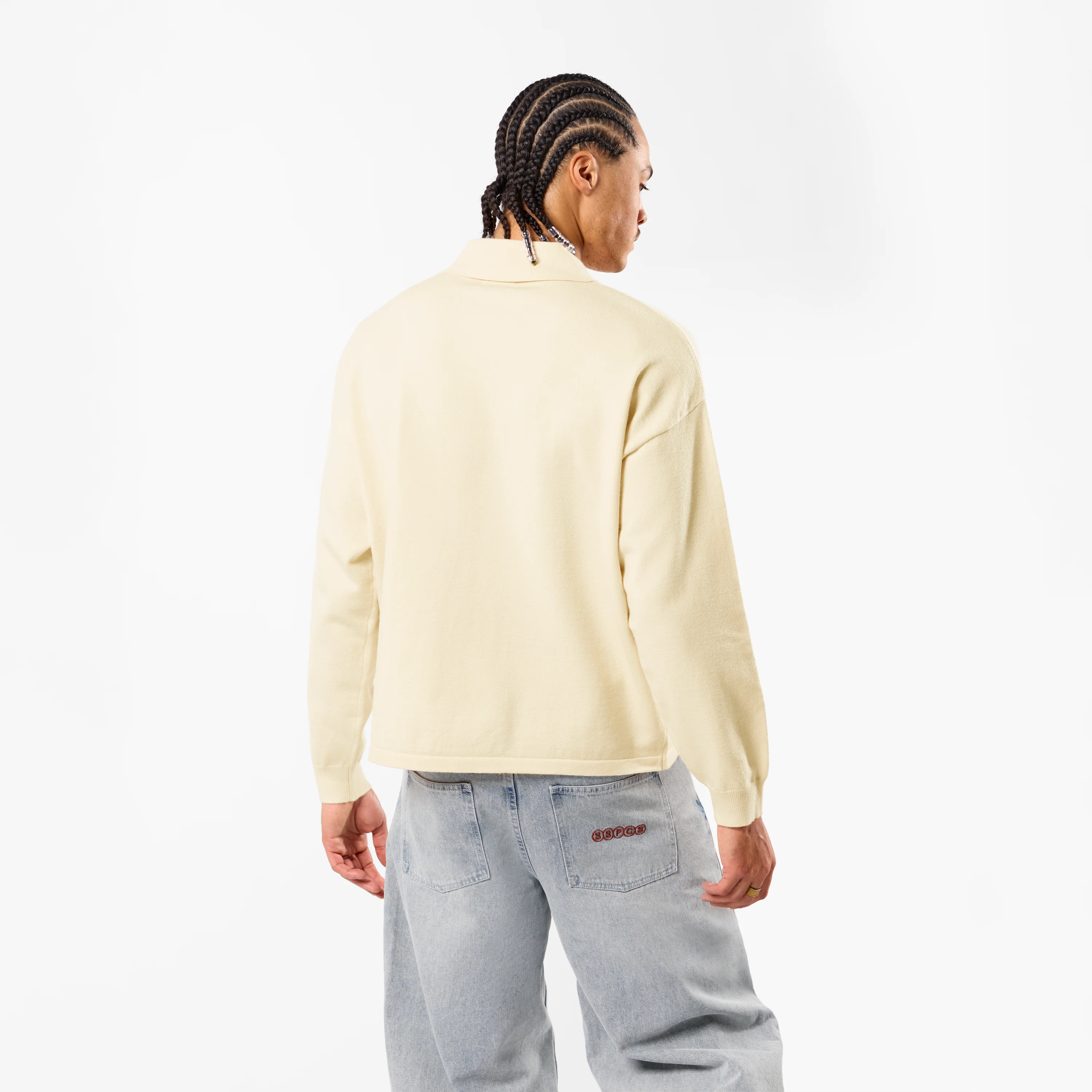 Winter3 / Icon Knitted Longsleeve Polo - Natural - Image 6
