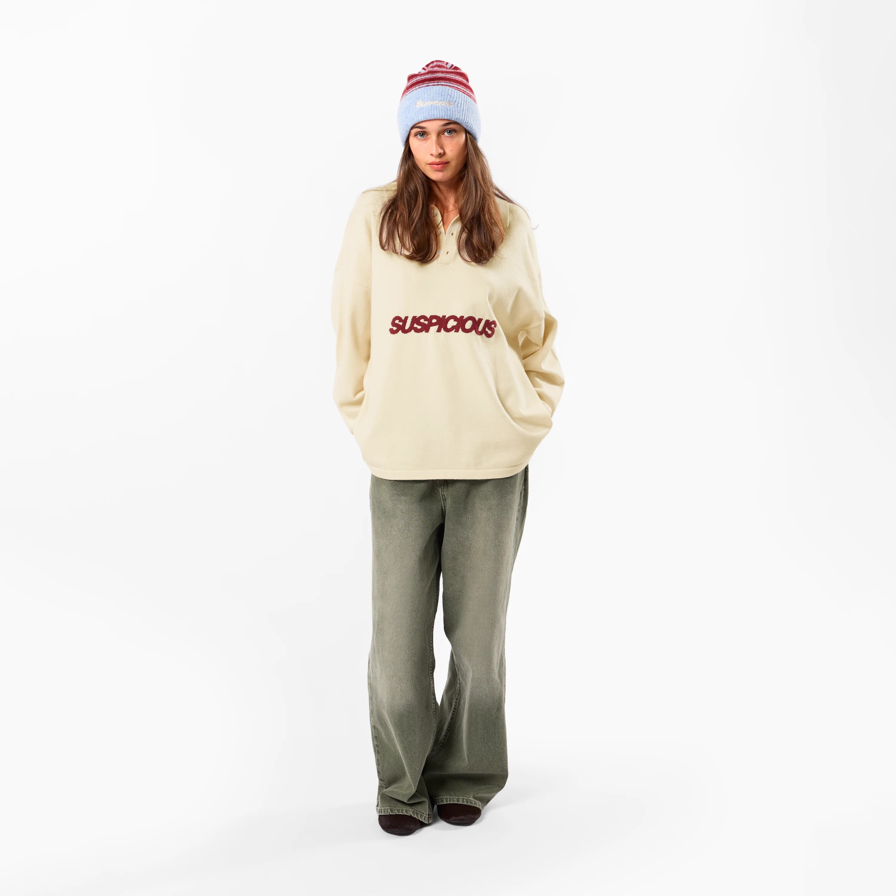 Winter3 / Icon Knitted Longsleeve Polo - Natural - Image 7