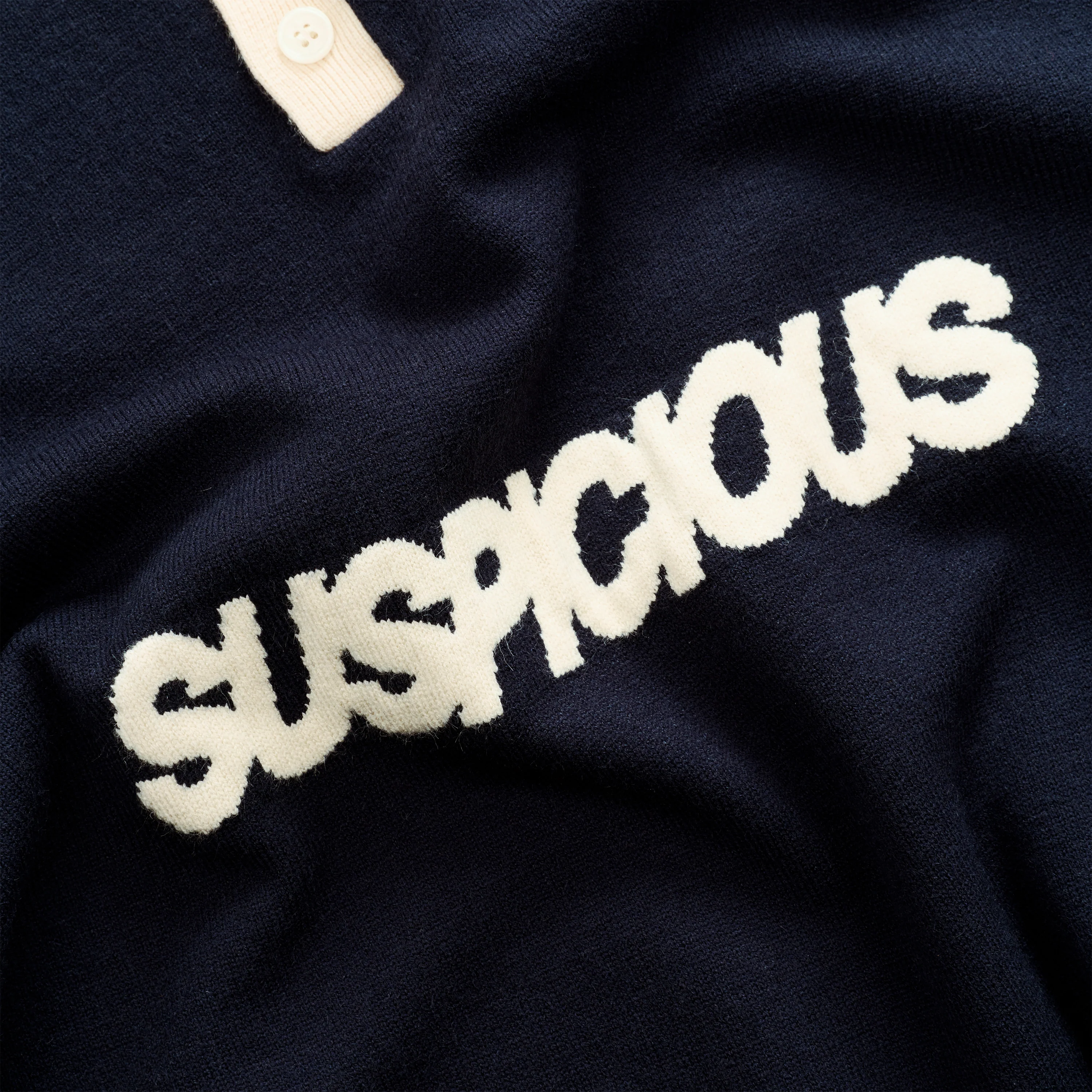 Winter3 / Icon Knitted Longsleeve Polo - Navy - Image 5