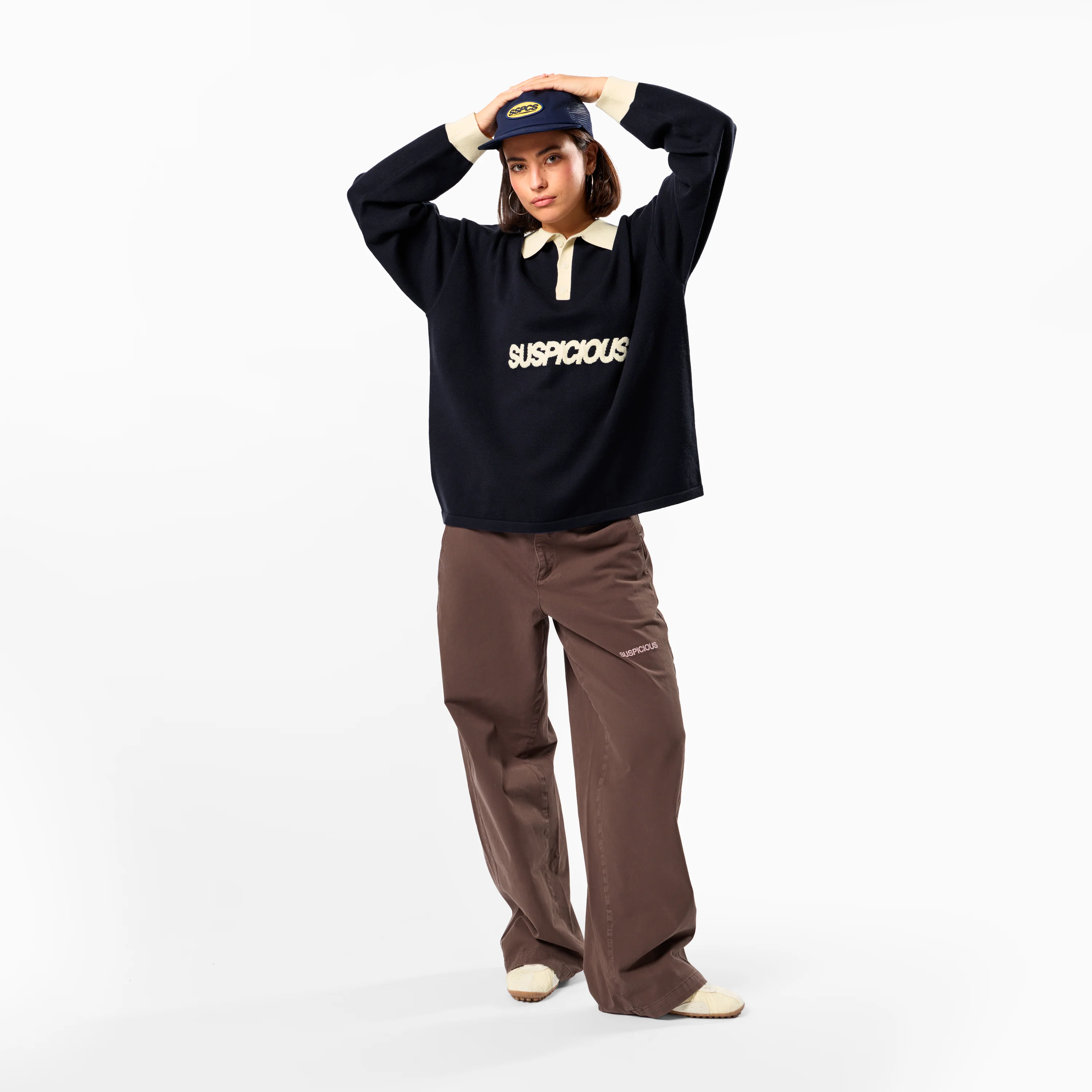 Winter3 / Icon Knitted Longsleeve Polo - Navy - Image 6