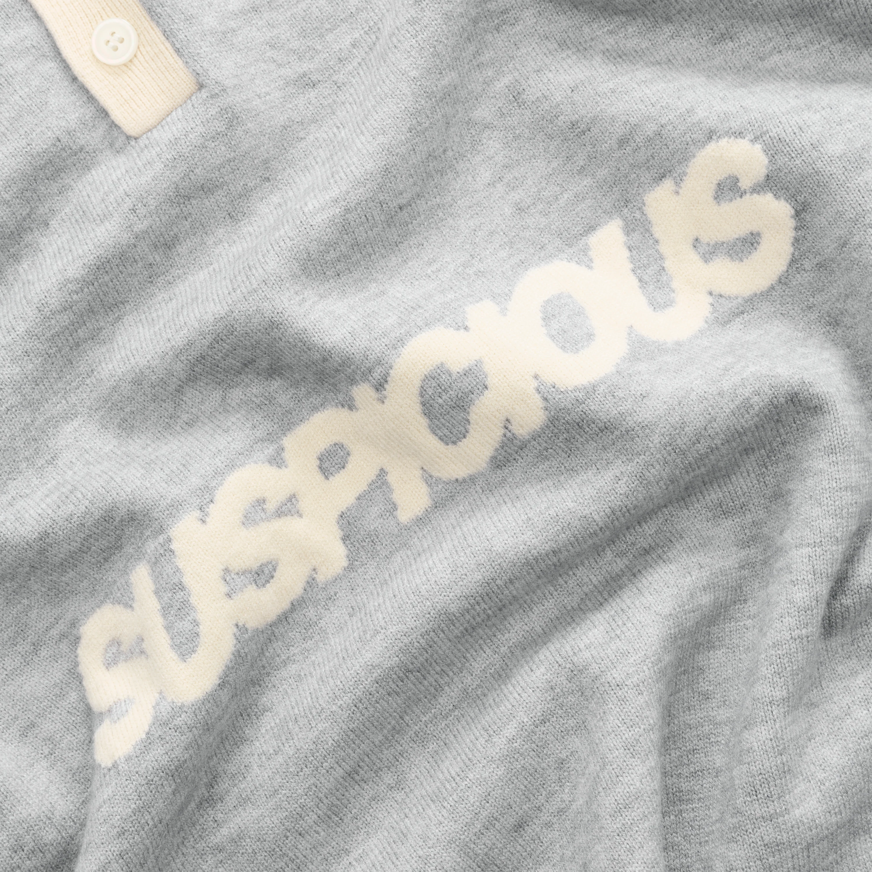 Winter3 / Icon Knitted Longsleeve Polo - Neutral Heather - Image 5