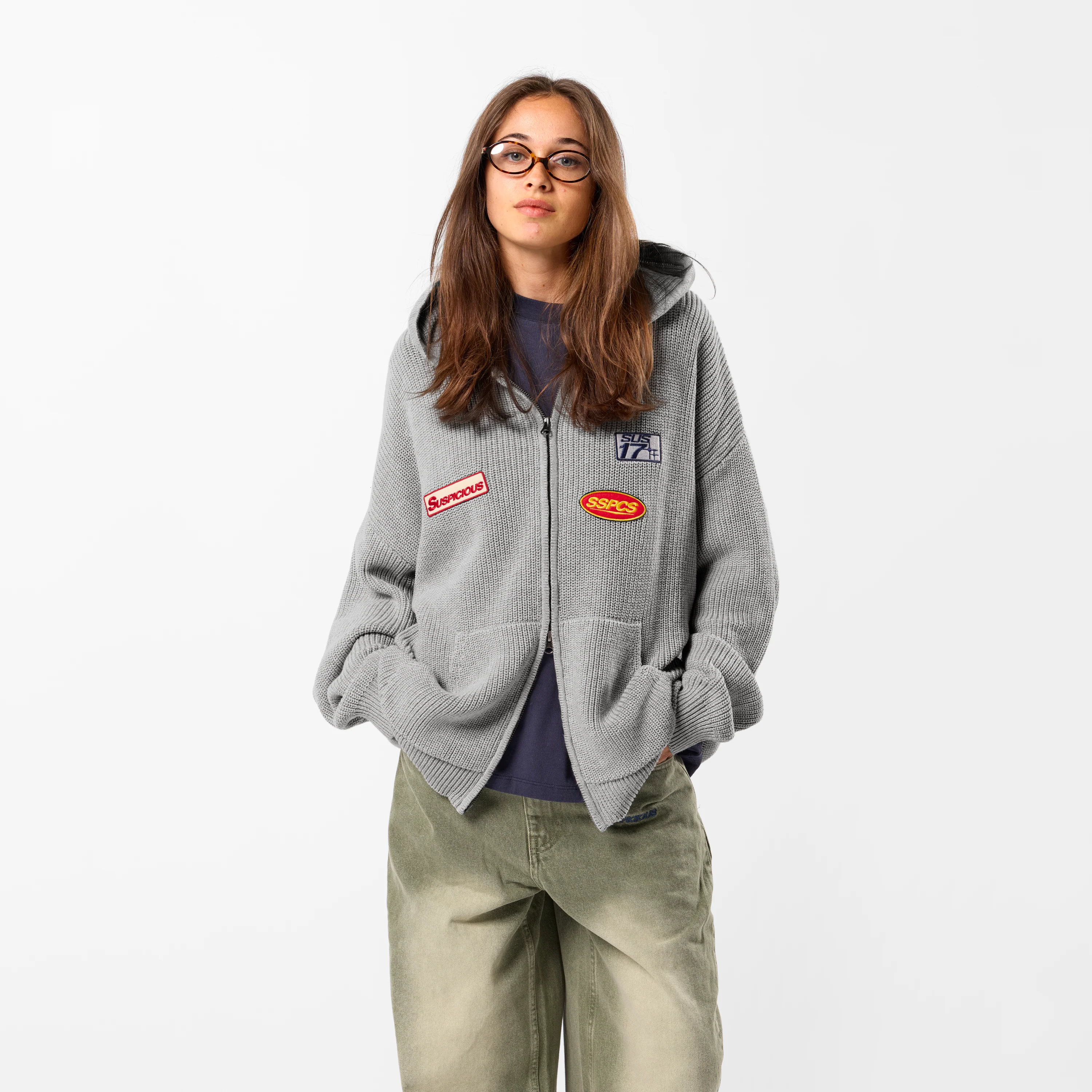 Winter3 / Patch Patrol Vintage Zip-Up - Neutral Heather - Image 3