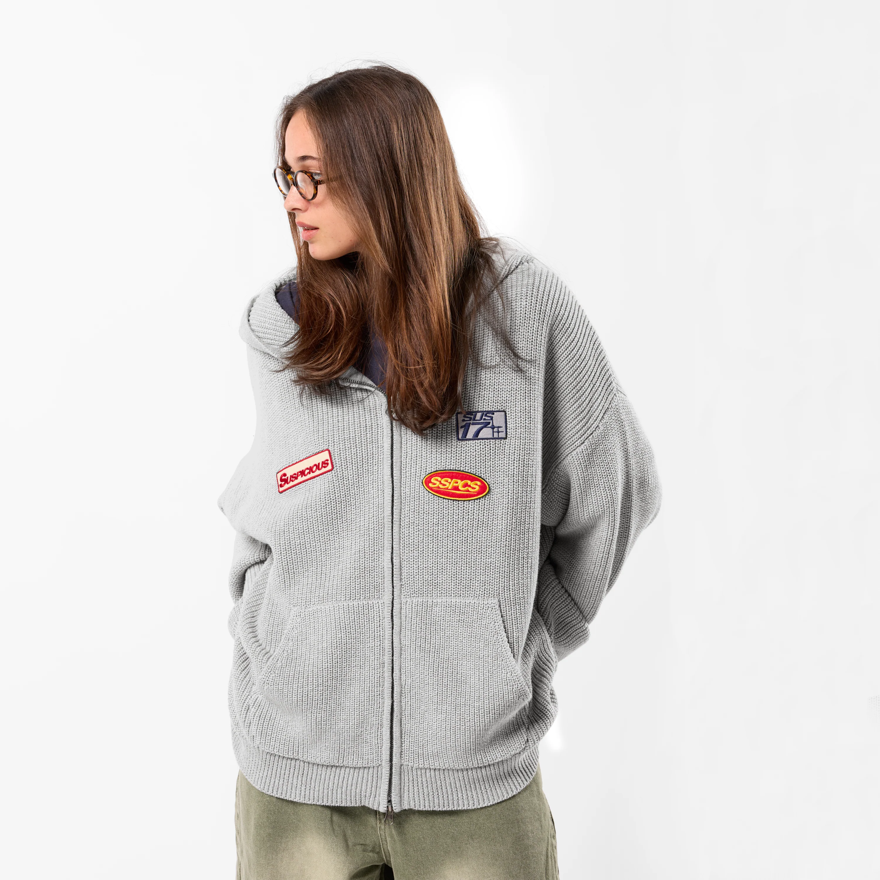 Winter3 / Patch Patrol Vintage Zip-Up - Neutral Heather - Image 8