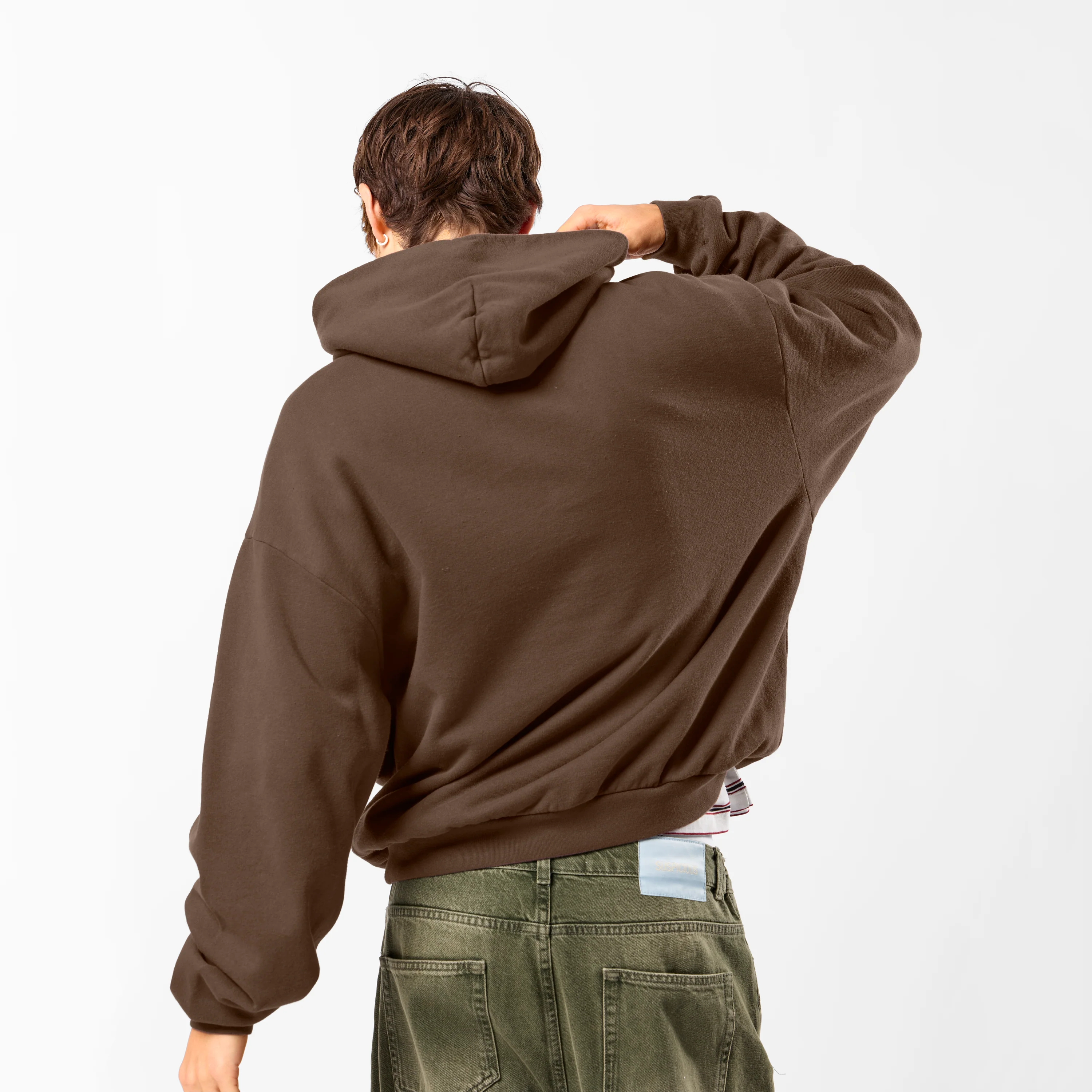 Winter3 / Patchwork Hoodie - Coffee - Image 6