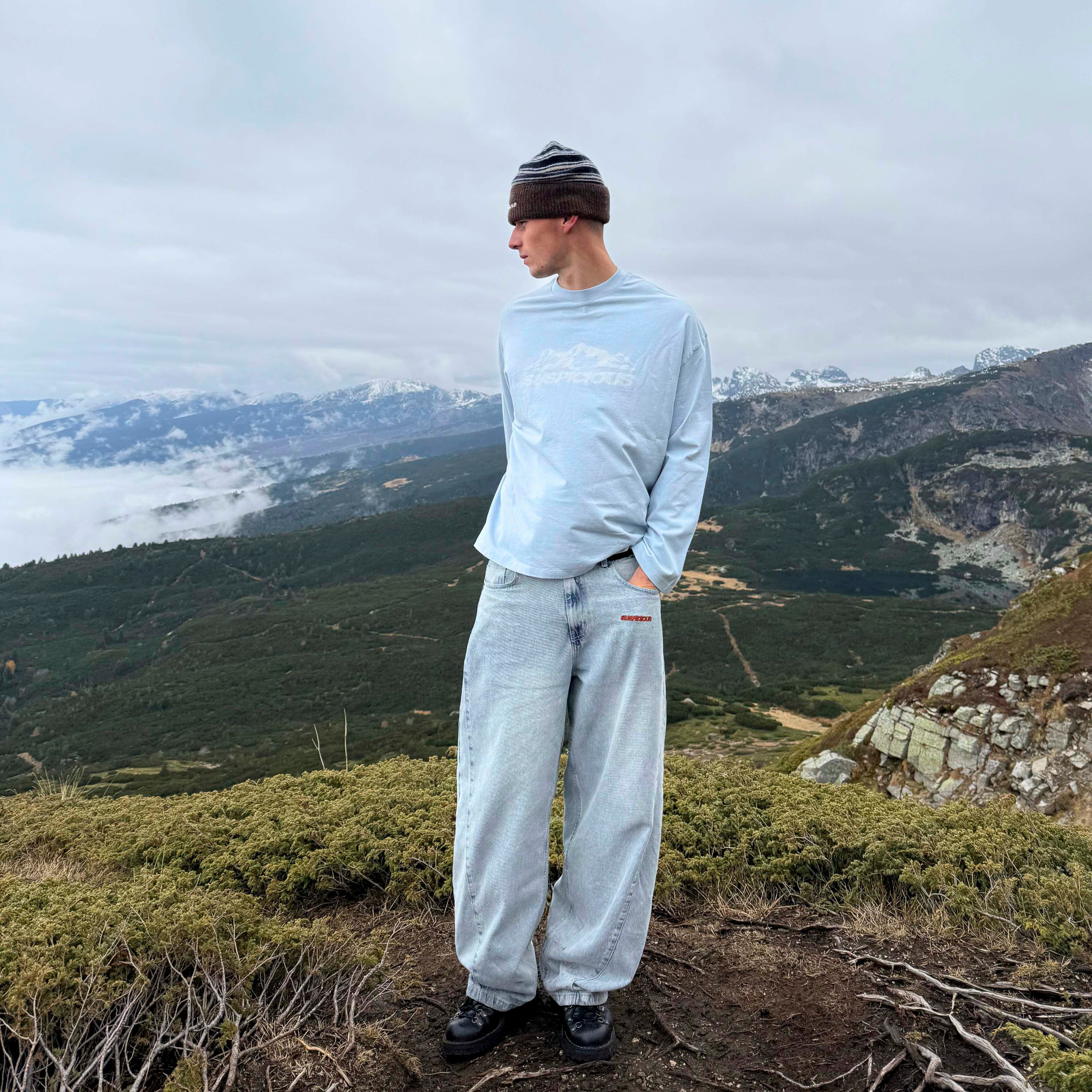 Winter3 / Striped Beanie - Blue & Brown - Image 8