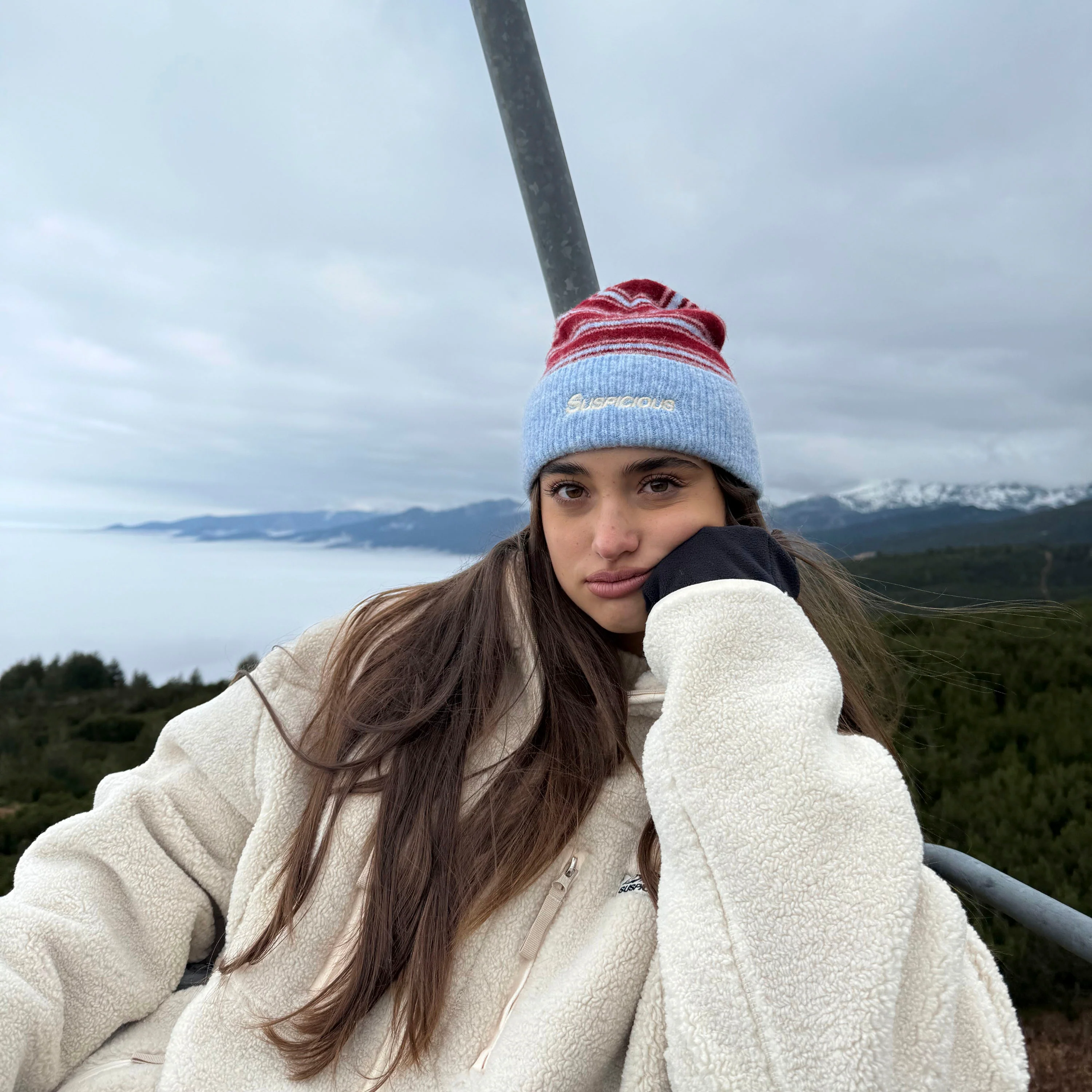 Winter3 / Striped Beanie - Red & Blue - Image 9
