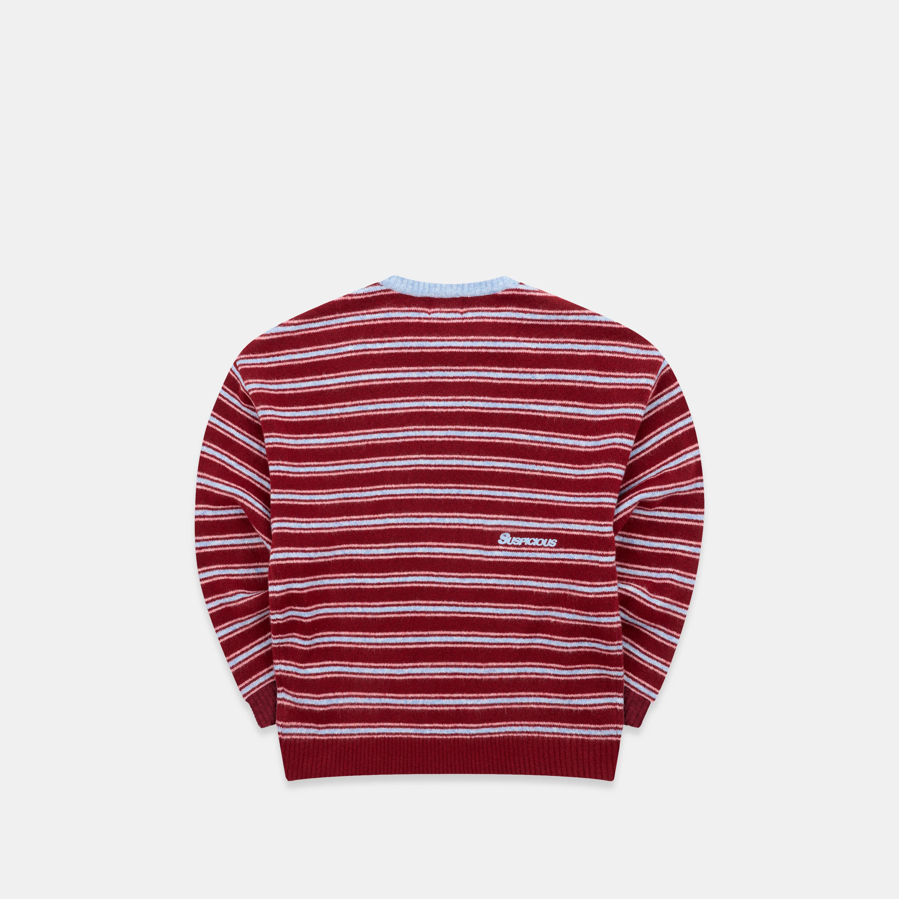 Winter3 / Striped Knitted Sweat - Red & Blue - Image 9