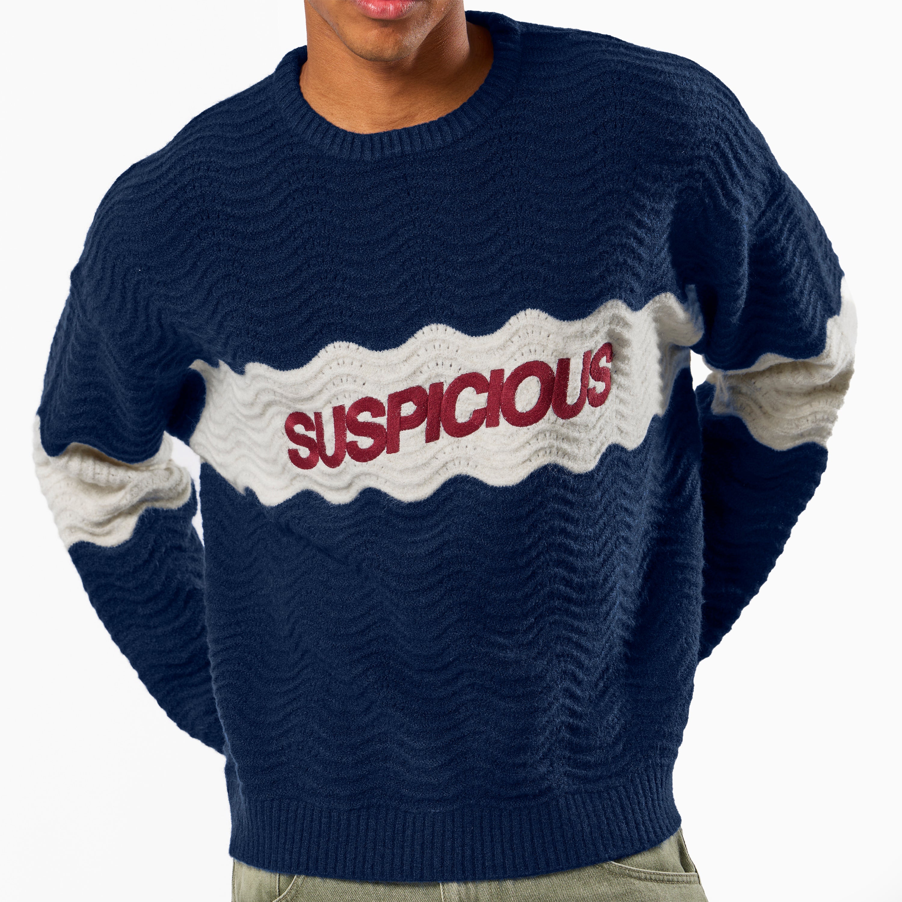 Winter4 / Break Knitted Wavy Sweat - Nightfall - Image 2