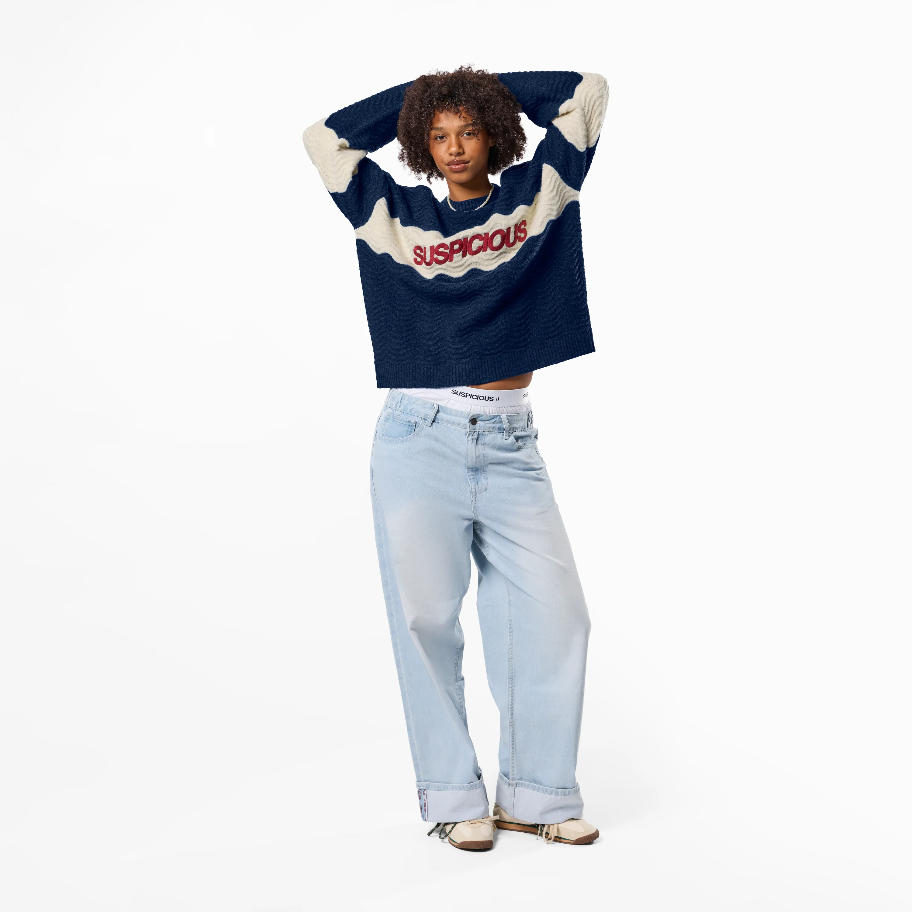 Winter4 / Break Knitted Wavy Sweat - Nightfall - Image 3