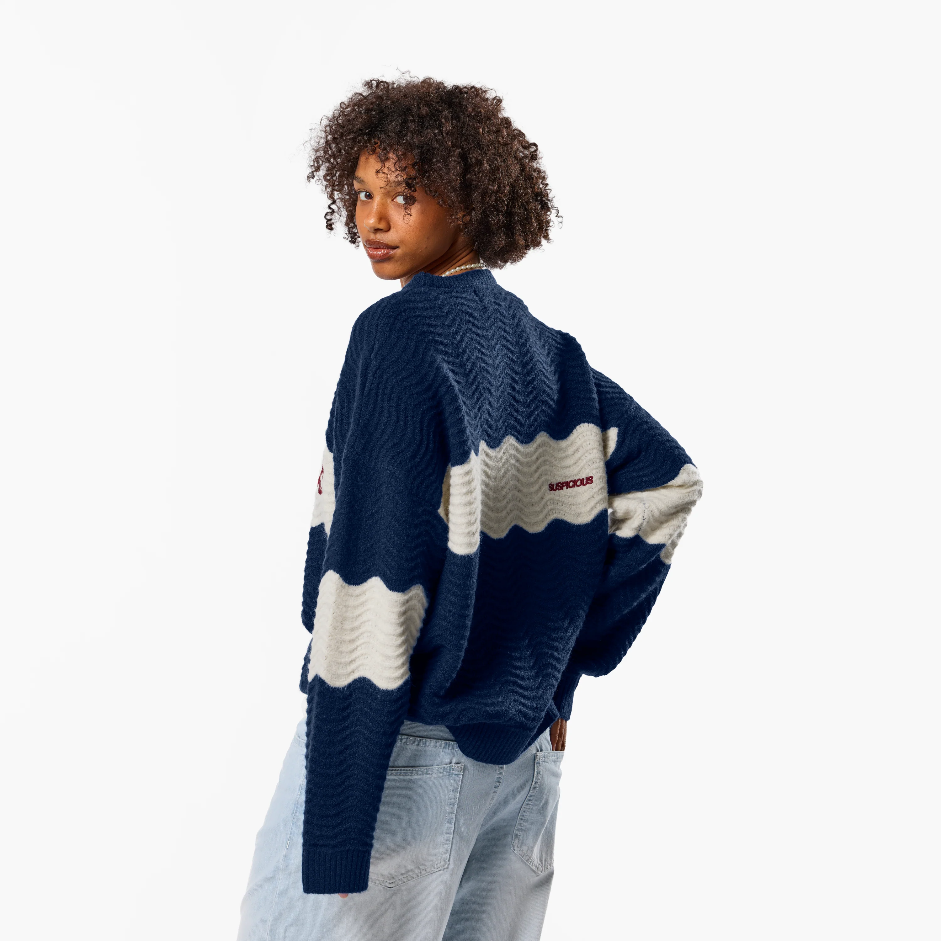 Winter4 / Break Knitted Wavy Sweat - Nightfall - Image 6