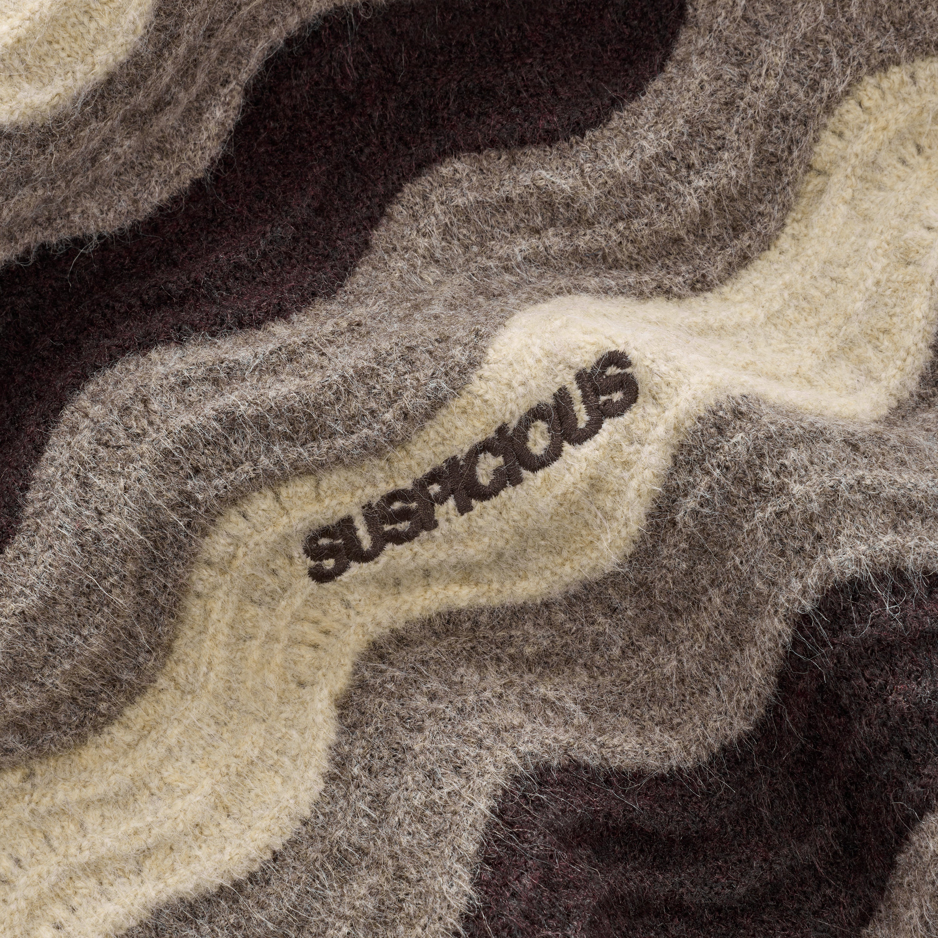 Winter4 / Essentials Knitted Wavy Sweat - Brown - Image 5