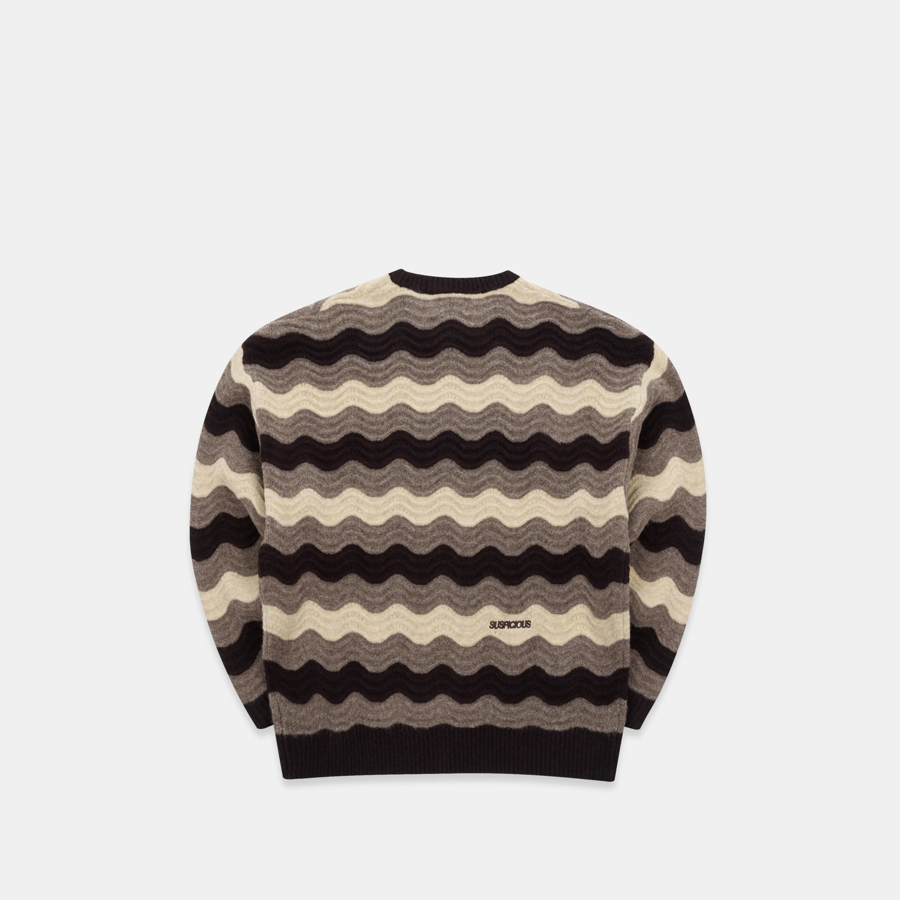 Winter4 / Essentials Knitted Wavy Sweat - Brown - Image 9