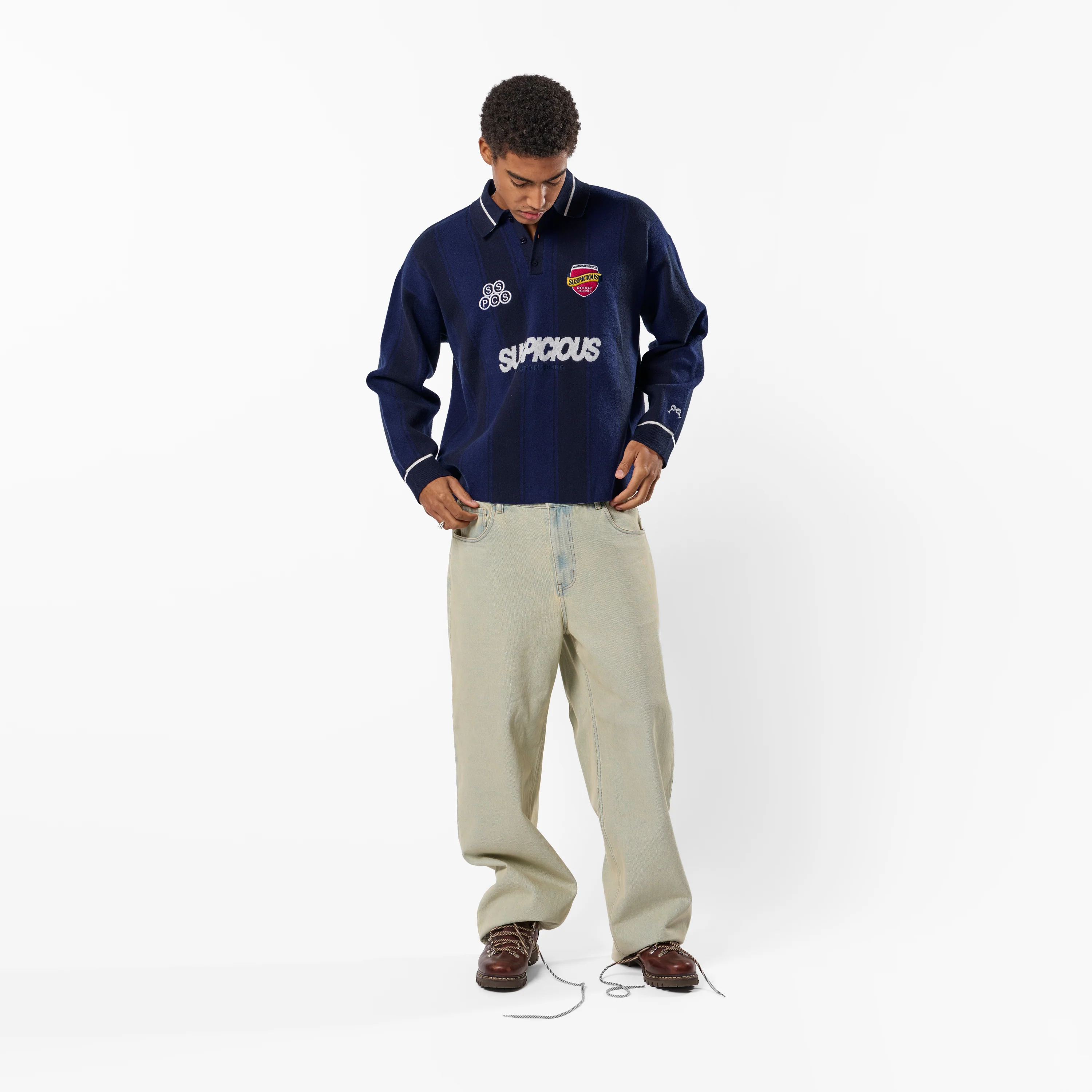 Winter4 / Kasteel Longsleeve Knitted Polo - Nightfall - Image 6