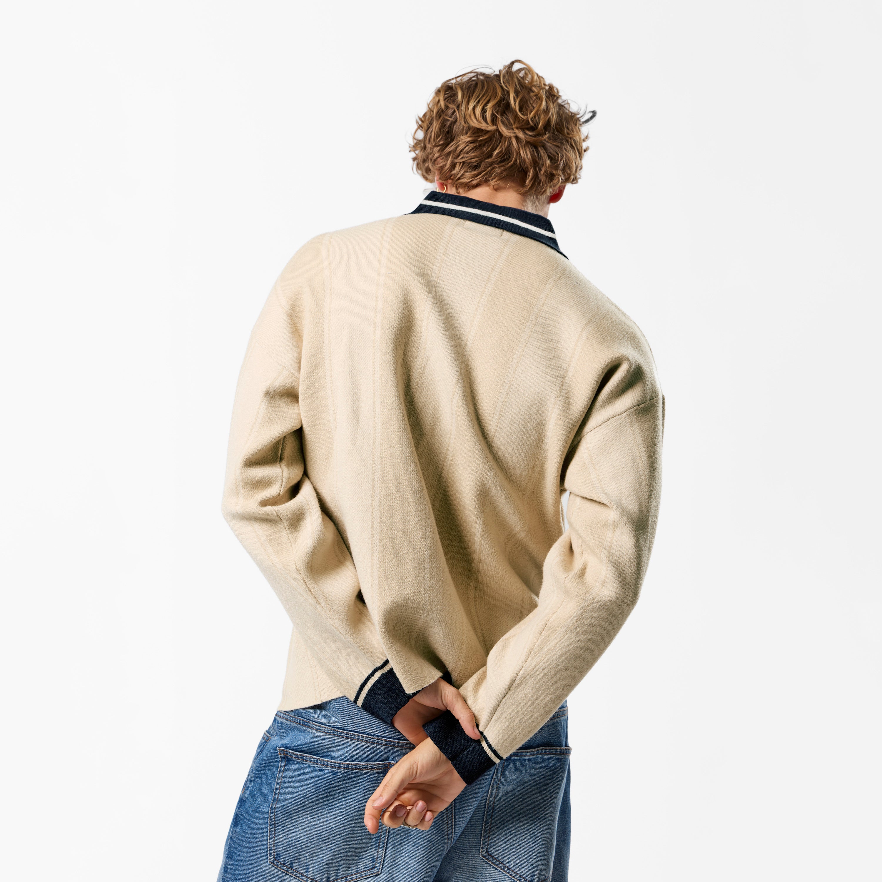 Winter4 / Kasteel Longsleeve Knitted Polo - Washed Clay - Image 8