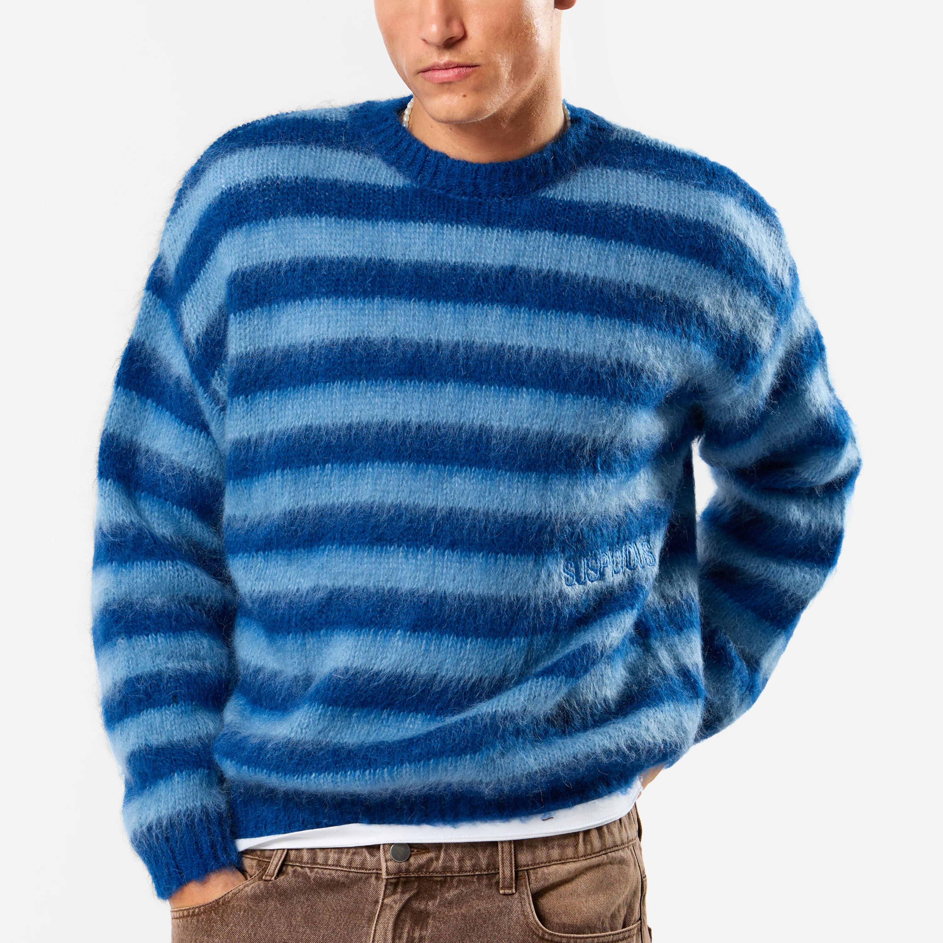 Winter4 / Essentials Striped Mohair Knit - Celestial Blue - Image 2