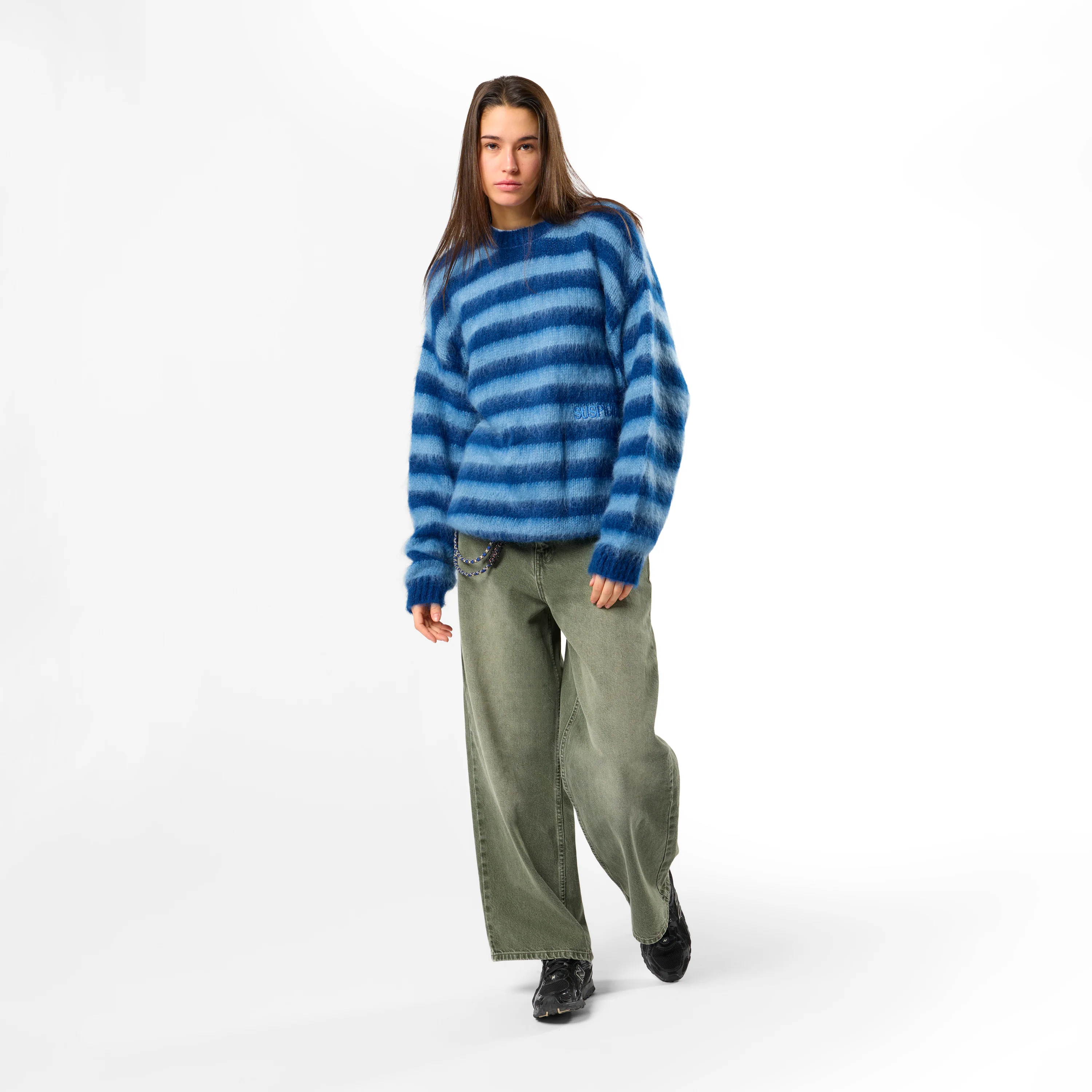 Winter4 / Essentials Striped Mohair Knit - Celestial Blue - Image 3