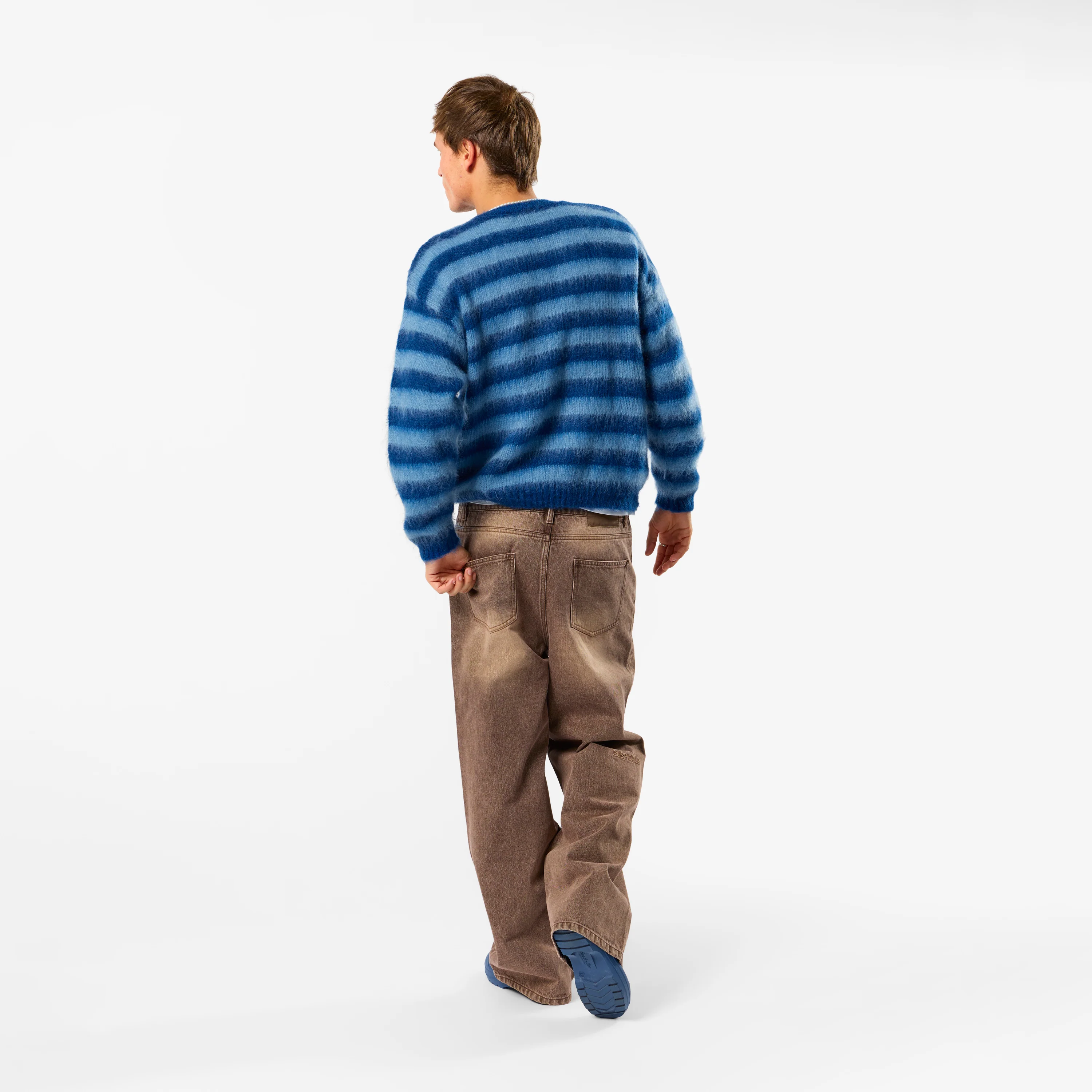 Winter4 / Essentials Striped Mohair Knit - Celestial Blue - Image 4