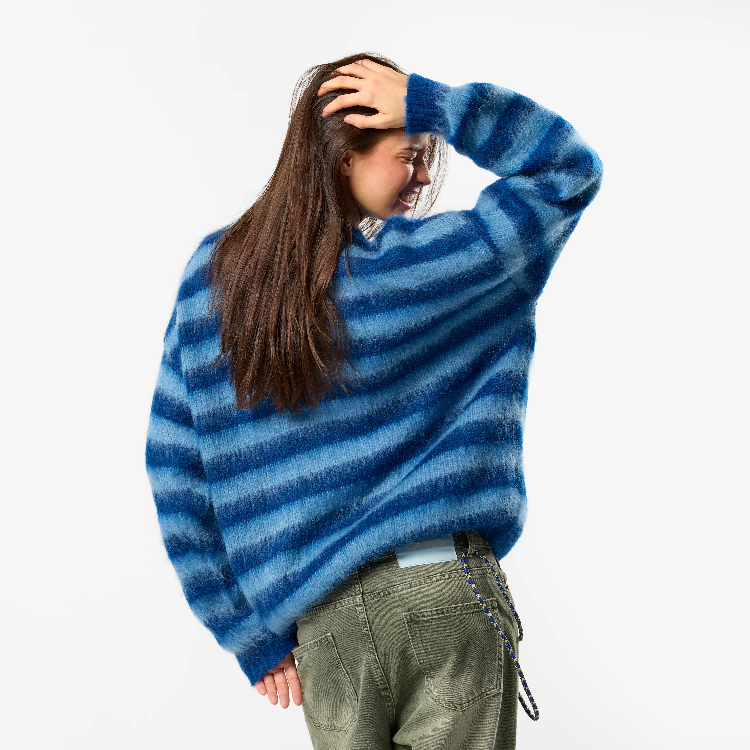 Winter4 / Essentials Striped Mohair Knit - Celestial Blue - Image 6