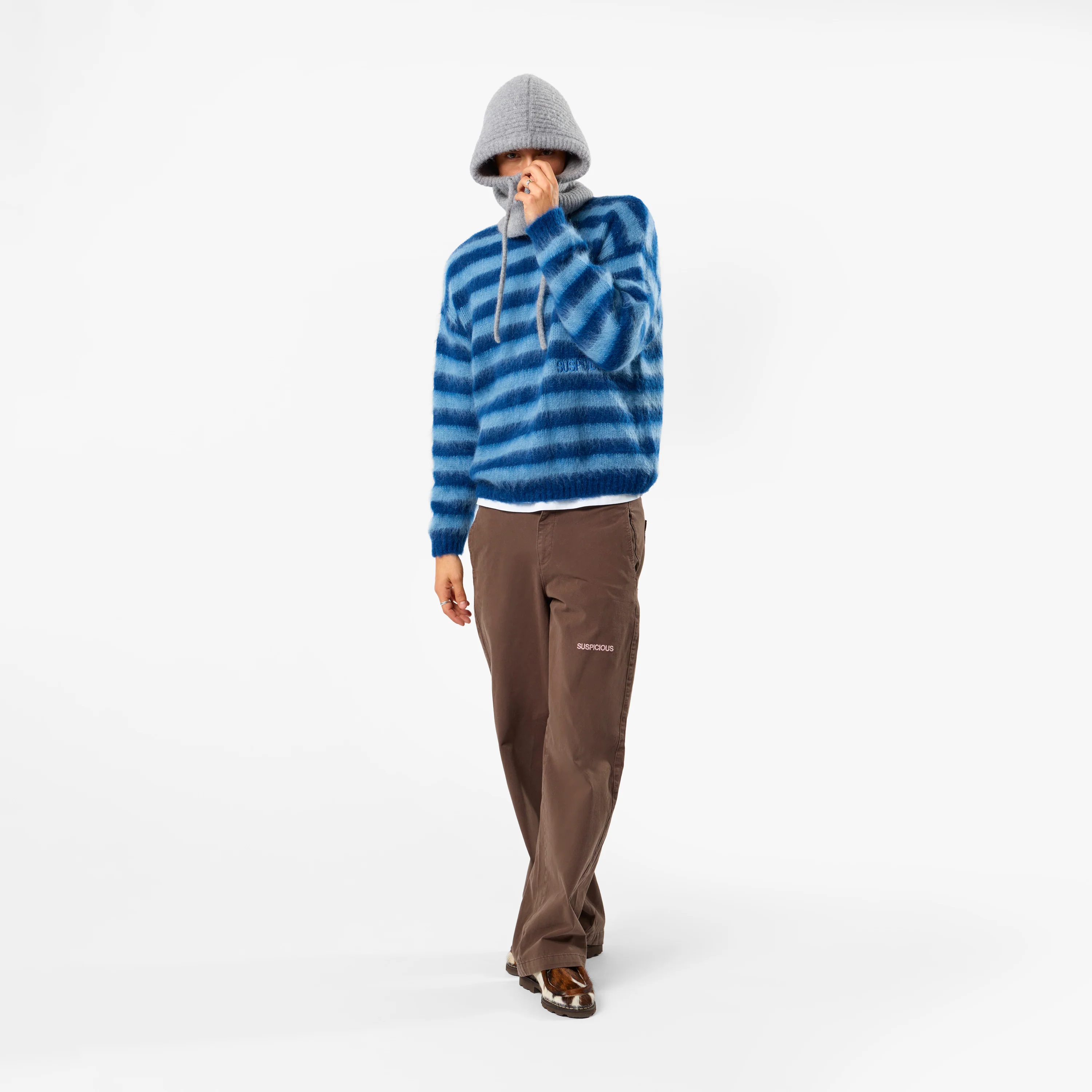 Winter4 / Essentials Striped Mohair Knit - Celestial Blue - Image 7
