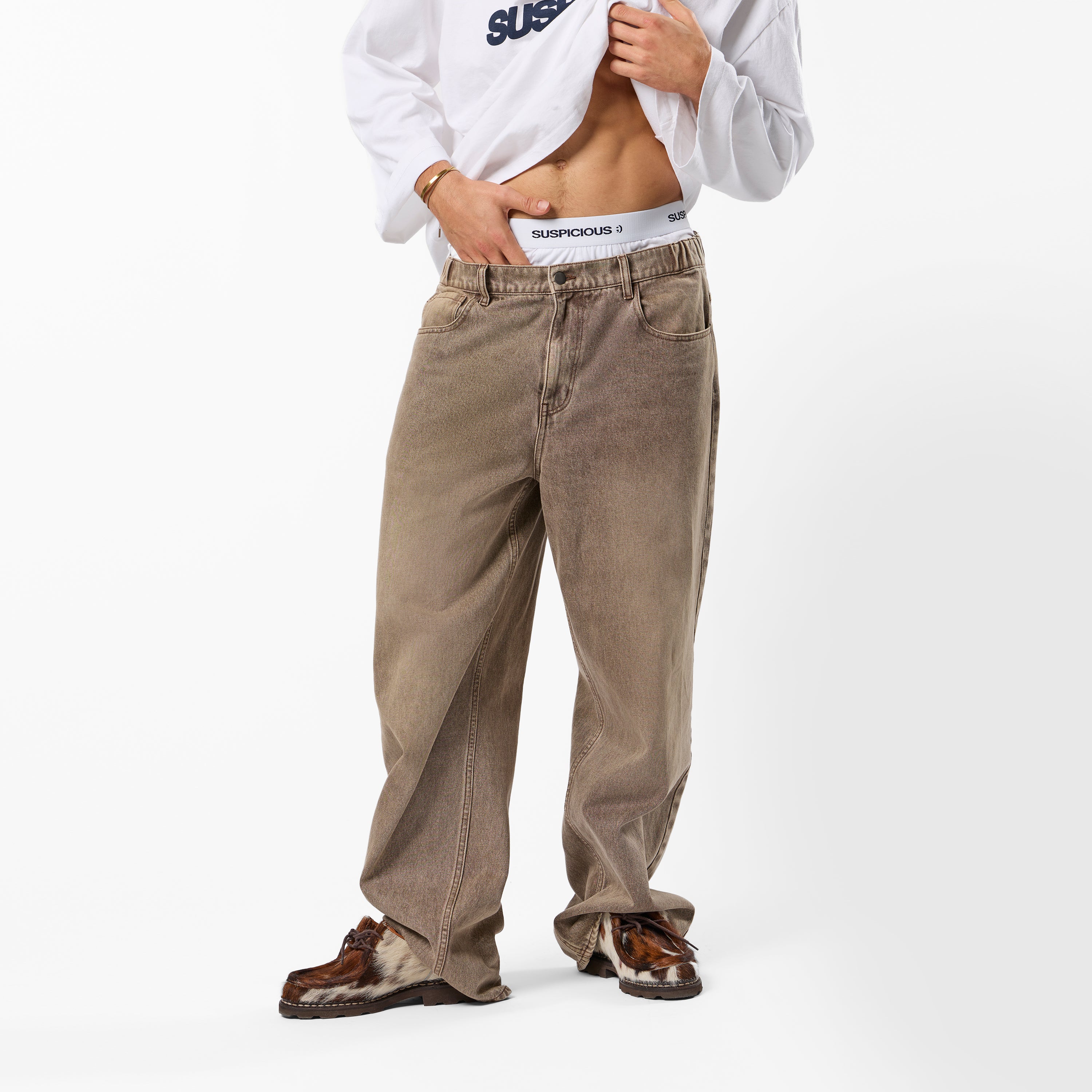 Winter4 / Vertified Baggy Jeans - Washed Brown - Image 2